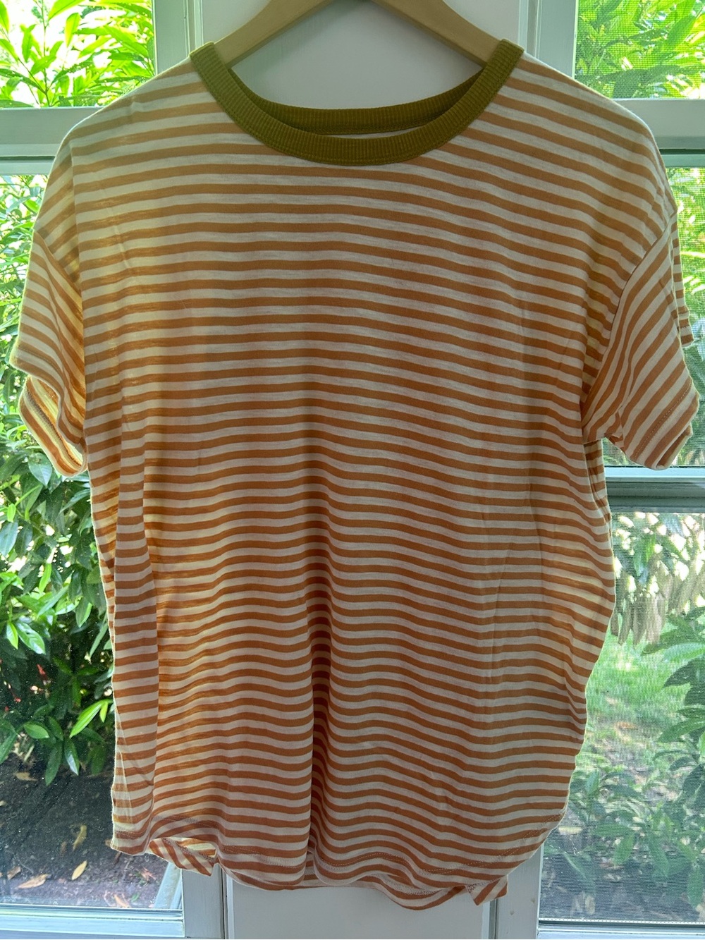 Madewell Baywind Stripe Whisper Cotton Rib-Crewneck Ringer Tee. Large. - Picture 3 of 6